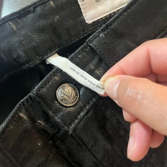 Rag & bone Black Coated ,Nina High Rise Jeans pants - Picture 7 of 12